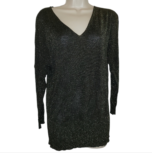 Cotton Emporium Tops Cotton Emporium Black Metallic Gold Cold